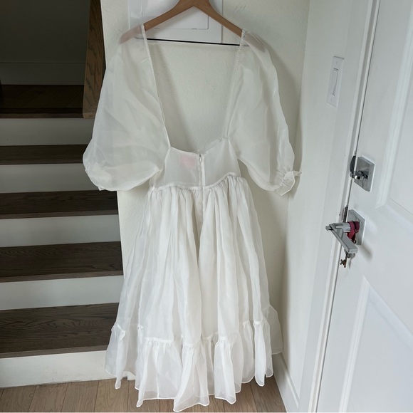 Selkie The Ivory French Puff Dress in White - Picture 6 of 10